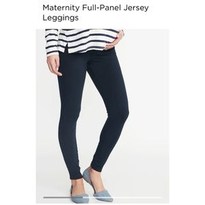 3 Old Navy Full Panel Maternity Leggings. Small. Blue/black. UGC.
